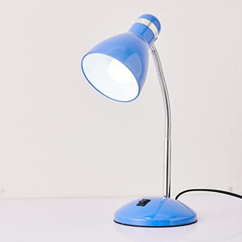 SXYSXYSXY Metall Schreibtischlampe Kinder Retro Tischlampe für E27 LED Glühbirne Verstellbare mit Schalter Augenfreundliche Leselampe Nachttischlampe für Kinder Arbeitszimmer Schlafzimmer,Blau