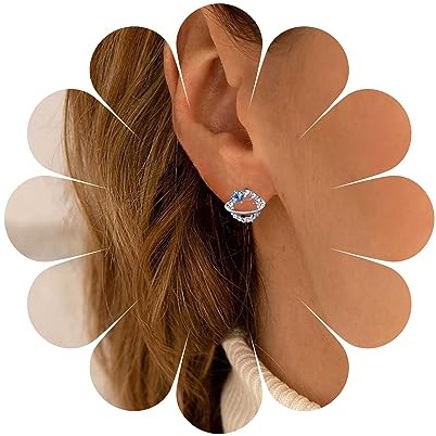 Yheakne Boho Kristall Saturn Ohrringe Cz Orb Planet Ohrringe Silber Strass Kreis Ohrringe Kleine Saphir Ohrstecker Schmuck Für Frauen Und Mädchen