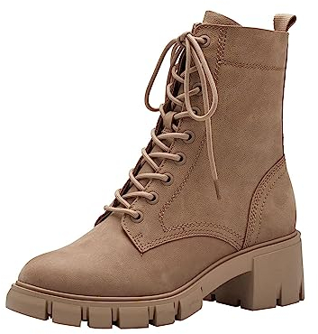 Tamaris Damen Schnürstiefel mit Absatz Leder; CAMEL/braun; 39 EU