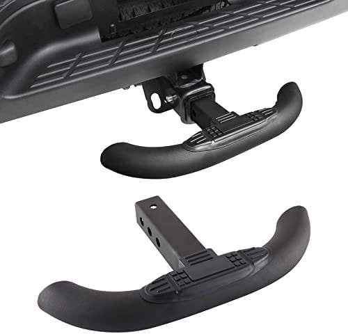 WeiSen Towing Hitch Step for 2 Hitch Receivers Rear Bumper Guard Protector Hitch Step Black Heavy Duty Steel Compatible with Chevy (Chevrolet), Ford, Toyota, GMC, Dodge RAM, Jeep
