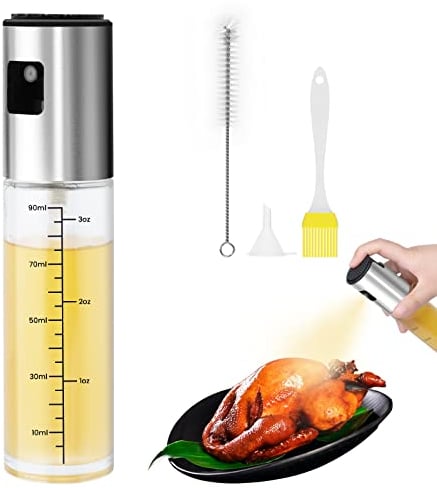 Oil Sprayer Dispenser for Cooking, 100ml Bottle Vinegar Sprayer, Olive Oil Glass Bottle for Salad, BBQ, Kitchen Baking, Air Fryer, Grilling
