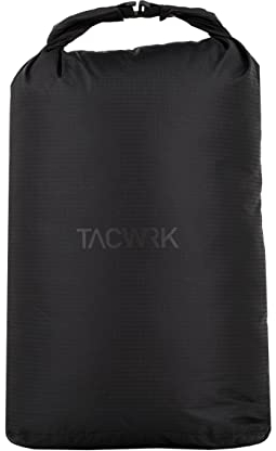 TACWRK x Tasmanian Tiger Dry Bag wasserdichte Aufbewahrungsbeutel Lightweight Trockenbeutel Polyester Packsäcken Set für Wassersport Wandern Camping, Black (10 Liter, Black, 1)