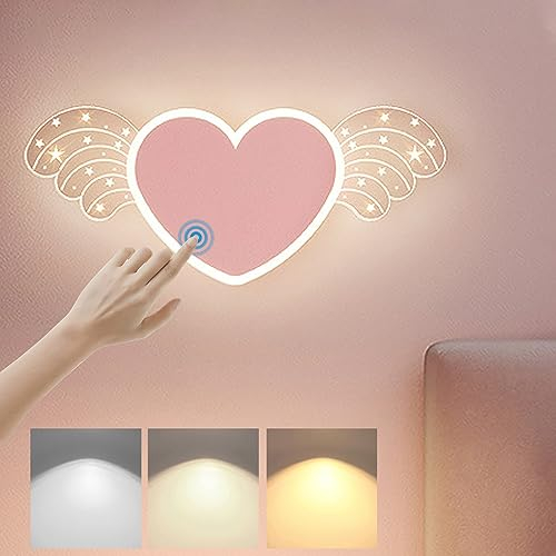 LED Wandleuchte mit Touch Schalter Dimmbar Innen Wandlampe Kinder Schlafzimmer Wandbeleuchtung Modern Kinderzimmer Nachttischlampe Kreativ Junge Mädchen Raumlampe für Wohnzimmer Treppen Flur Wandlicht