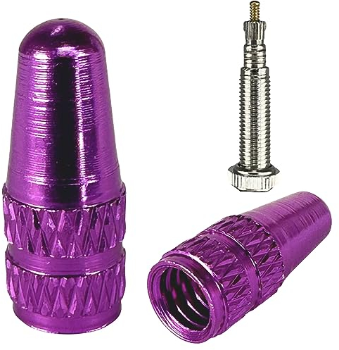 Fantic26 Fahrrad Alu Ventildeckel Ventilkappen SV Presta/Französischen Ventil für I MTB I Ebike I Rennrad I Gravel 1Paar (2 Stück) (Lila)