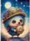 EOBROMD Diamond Painting Igel, 5D Diamant Painting Bilder für Erwachsene Mond, DIY Tiere Diamant Malerei Set für Wanddekoration 30x40 cm