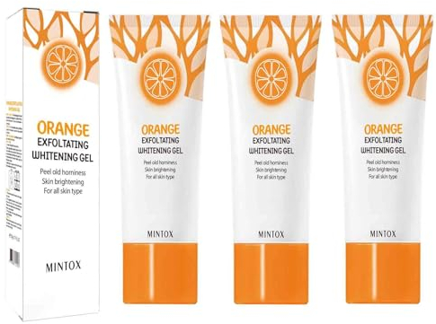 Orange Exfoliating Whitening Gel, Whitening Facial Cream Lotion Moisturizing Cream, Exfoliating Gel Face Whitening, Whitening Lazy Cream, Whitening Cream, Make-up Moisturizing (3PC)