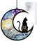 Wekuw Personalisierte Hundes-Gedenktafeln Buntglas-Katzen-Gedenk-Sonnenfänger Bunte Acryldekoration Haustier Hanging Decoration Fensterschmuck Auf Erinnerungsgeschenke für Haustiere (M6)