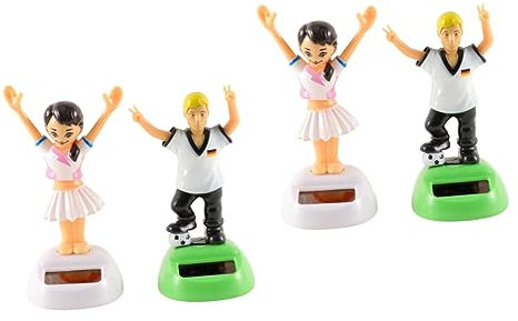 ibasenice 4stücke Solarbetriebenes Auto- Mit Cheerleader-mädchen Und Fußballspieler Kreative Innenraumgestaltung Für Auto Und Schreibtisch Perfektes Für Sportfans