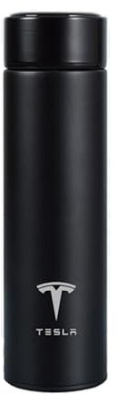 BAUFAS Thermobecher Kaffeebecher, Auslaufsicherer Reisebecher für Tesla Model S/X/Y/3, Isoliert, Rutschfest, Minimalistisch, Schwarz, 1 kg, 1 Stück