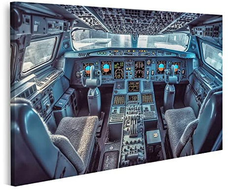 islandburner Prime Bild auf Leinwand Cockpit Flugzeug innenansicht Flugzeug flugdeck Flughafen Pilot kabine Bilder Wandbilder Poster