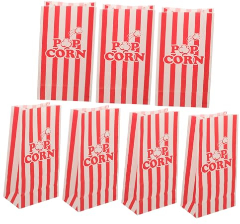 Ipetboom 50 Pcs bolsa de palomitas de maíz contenedores de palomitas de maíz bolsas de palomitas de maiz porciones individuales contenedores de bocadillos palomitero portátil