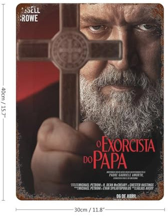 NRCKMIHRAE Filmposter, Papst, Exorzist, Wanddekoration, Kunst, Metallblechposter, moderne Heimdekoration, Kunst, Metallposter, Hausbar, Laden, Dekorationen, Vintage-Schild, Geschenk, 39,9 x 30 cm