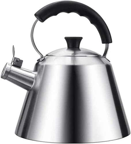Tea Kettle Large Stainless Steel Whistling Kettle with Folding Handle 304 Stainless Steel 3 Liter Whistle Gas Stove Induction Cooker Household Kettle Stove Top Whistling Tea Kettle