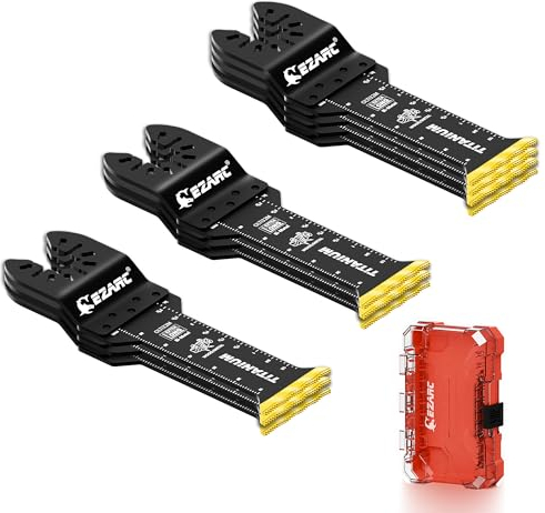 EZARC Titanium Oscillating Saw Blades, Extra-Long Oscillating Multitool Blades for Metal, Wood Nails, Screws Cutting, Plastic, 10 Pack