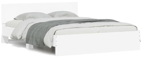ZQQLVOO Betten, bettrahmen & lattenroste Schrankbett Polster kopfteil Bettgestell mit Kopfteil Weiß 140x200 cm