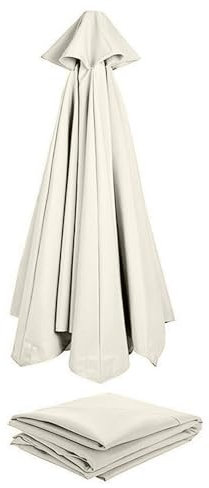 Telo di ricambio per ombrellone da giardino con 8 costole Copertura di ricambio per esterni, giardino, spiaggia, piscina Ombrellone di ricambio in poliestere (solo baldacchino)(Color:Cream White,Dimen