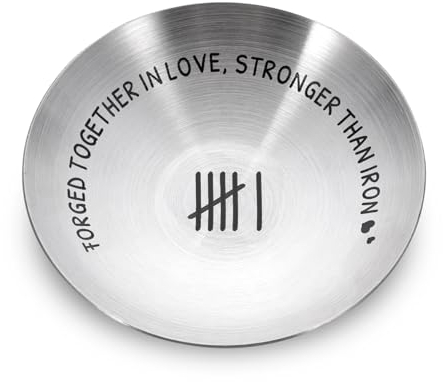 6th Anniversary Iron Gifts for Her Him 6 Year Wedding Anniversary Iron Gifts for Women Men Wife Husband Couples 6 Year anniversar-y Decorations 4 Ring Holder Dish Jewelry Tray Christmas Valentines
