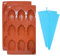 CWPFVQA 2 moules en silicone et 2 poches à douille, moules à biscuits, moules à gâteaux, outils de cuisson, fournitures de cuisine