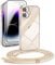 DiDaDi [5 in 1 Handykette Set für iPhone 16 Handyband Necklace Hülle mit Bands+Transparent Schutzhülle+2*Schutzfolie+kameraschutz Glas, Schutzhülle zum Umhängen Kordel Case (Gold, iPhone 16)