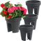 botle Satz von 3 Stück Balkonkiste Blumenkasten Geländerkasten Balkonkasten Geländertopf ?24,5cm | 5 L anthrazit Balkon-Blumenkasten oval