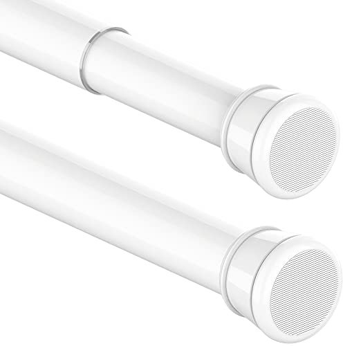 Aiitomg - Asta per tenda da doccia, 4 m, lunghezza extra, non ocorre praticare fori, allungabile, telescopica, per bagno, camera da letto, argento (115-410 cm, diametro 32 mm)