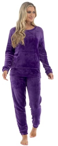 Slumber Hut Ladies Fleece Lounge Set LN1491 Purple 12-14