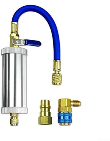 Oniissy Kit de inyector de aceite para compresor de aire acondicionado automotriz, herramienta para inyector de aire acondicionado automotriz compatible con R134A, kit de herramientas de inyector de