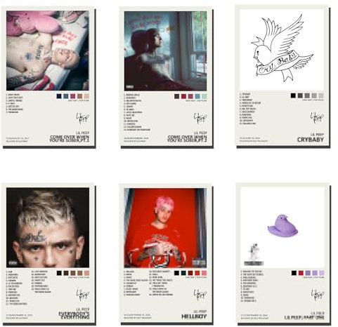 generisch Lil Poster Peep Music Album Cover Signed Limited Canvas Poster (Set of 6) Unframe:08in x 12in(20x30cm)