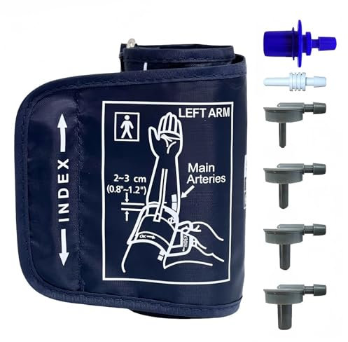 Small Size Blood Pressure Cuff 6.7-8.66 Inches/17-22cm with 6 Connectors, Adjustable Blood Pressure Machines Cuff Compatible with Other BP Monitors, Replacement Cuffs for Kids Arms (Navy Blue)