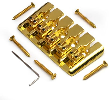 Vintage 5-Saiten-Bass-Steg-Sattel, ein Top-Load-Saitenhalter mit Satteln unten durch Saiten, E-Bass-Steg