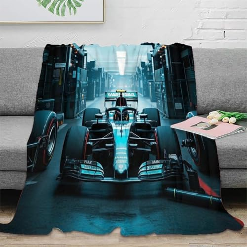 DAFUfbw Kuscheldecke 70x80inch(180x200cm) Super Racing Car Decke Microfaser Wohndecke Tagesdecke Fleece Weich Sanft Kuschelig Formulaone Stil Fleece Decke Für Camping Picknick