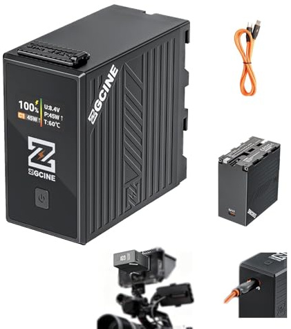 ZGCINE NP-F970 Battery,9600mAh Replaced NPF Battery,PD 36W Fast Charging,3H Fully Charged,D-TAP/USB C/OLED for Sony Canon Nikon Camera,for Godox Aputure FEELWORLD Atomos HOLLYLAND LED Light,Monitor