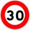 Autocollant vinyl - Panneau de limitation de vitesse à 30 km/h - Diamètre de 200 mm