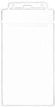 Karteo® Ausweishülle vertikal transparent mit Einsteckklappe | Kartenhülle (190 x 95 mm) aus Vinyl Plastik | Kartenhüllen Ausweishalter für Karten Ausweise Messeausweise Mitarbeiterausweise