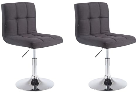 CLP Lounger-Set Palma V2 Mit Stoffbezug I 2 x Höhenverstellbarer Polsterstuhl Mit Metallgestell In Chrom-Optik Farbe schwarz