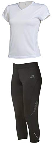 ASIOKA 114/15-56/13 – Pack Piraten-Mesh + technisches T-Shirt, für Damen L schwarz/weiß