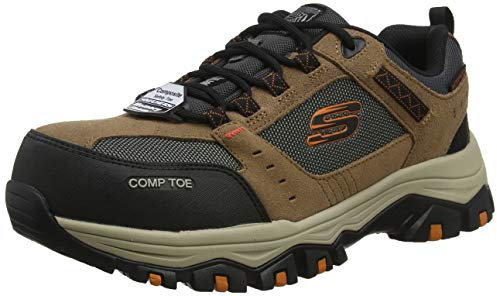 Skechers Greetah, Sneaker Uomo, Marrone Brown Suede Leather W Textile Br Bk, 46 EU