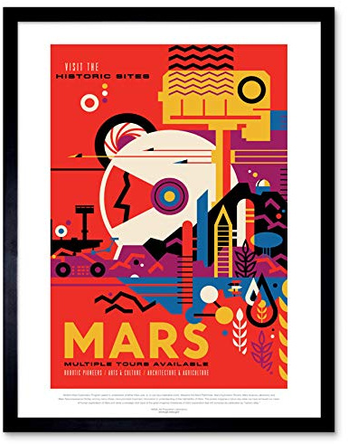 Wee Blue Coo NASA-Weltraum-Werbung Mars Gerahmter Druck 30x40 cm