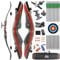 AMEYXGS Takedown Recurve Bogen und Pfeil Set 62 Zoll Bogenschießen Jagdbogen für Jugendliche und Erwachsene 20-50lbs Traditionell Holzbogen Longbogen mit (Bogen-Set 2, 20 Lbs)