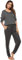 Vlazom Damen Schlafanzug Lang Zweiteiliger Schlafanzug Winter Pyjama Set V-Ausschnitt Langarm Pyjama Set(XXL,Grau)