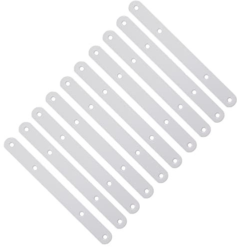 SOTECH 10 Stück Möbelverbinder Länge 200 mm Metall Verbindungslasche zum Schrauben Holz-Verbinder für zweiteilige Möbel-Fronten Flachverbinder Stahl verzinkt