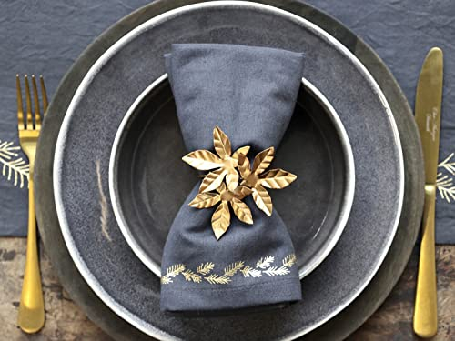 Chic Antique Serviettenring Serviettenhalter in Antik Messing Eisen Nostalgisch Elegant H5 x 8 x 7,5 cm Weihnachten
