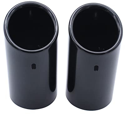 SHLPDFM Auspuff-Endschalldämpfer, Edelstahl, 75 mm, Schwarz, 2 Stück