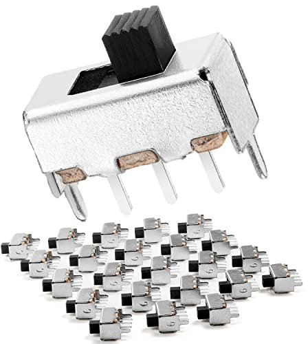 Chanzon 25pièces 1p2t interrupteur à glissière 2positions ON/OFF SPDT 3mm Mini Panneau Commutateur à Glissière 3broches Micro-Interrupteur à Bascule à Verrouillage