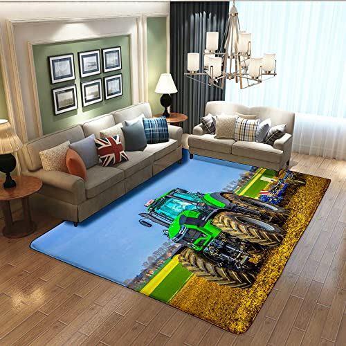 Proxiceen Teppich Traktor Muster Wohnzimmer Schlafzimmer Teppich Anime/Cartoon Yogamatte/Kinderzimmer Teppich (A3,140 x 200 cm)