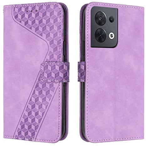 OKZone Compatible With OPPO Reno 8 5G Case, Wallet Case PU Premium Leather with Card holder Slots Magnetic Shockproof Protect Flip Cover Bookstyle Phone Cases Cover for OPPO Reno 8 5G (Purple)