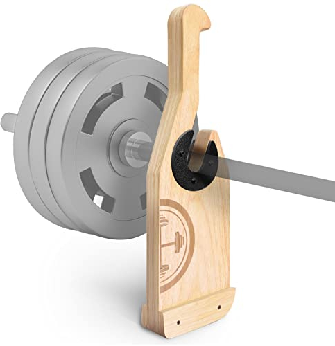 POWER GUIDANCE Hölzerne Hantelstange Deadlift Jack Hantelstangenheber für Krafttraining, Mini-Hantelständer Rutschfester Griff Geeignet zum Be- und Entladen von Hantelscheiben