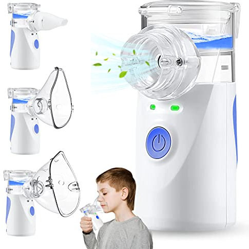 Sentasi Inhalationsgerät für Erwachsene - Inhalator Kinder Inhaliergerät Baby Tragbar Vernebler Mesh Nebulizer mit 2 Maske und Mundstück Wirksam bei Erkältungen Asthma Atemwegserkrankungen