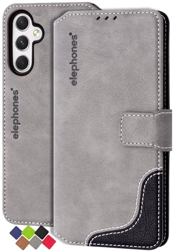 elephones Handyhülle für Samsung Galaxy A54 5G Hülle Klappbar mit RFID-Schutz Schutzhülle Wallet Case Klapphülle PU Leder Kompatibel mit Samsung A54 5G - Grau