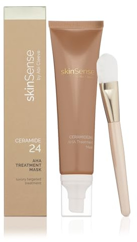SkinSense Ceramide24 AHA Treatment Mask, Gentle Exfoliating Face Mask, Lactic Acid Face Treatment, Dead Skin Removal for Face, Luxury Treatment, Ceramides